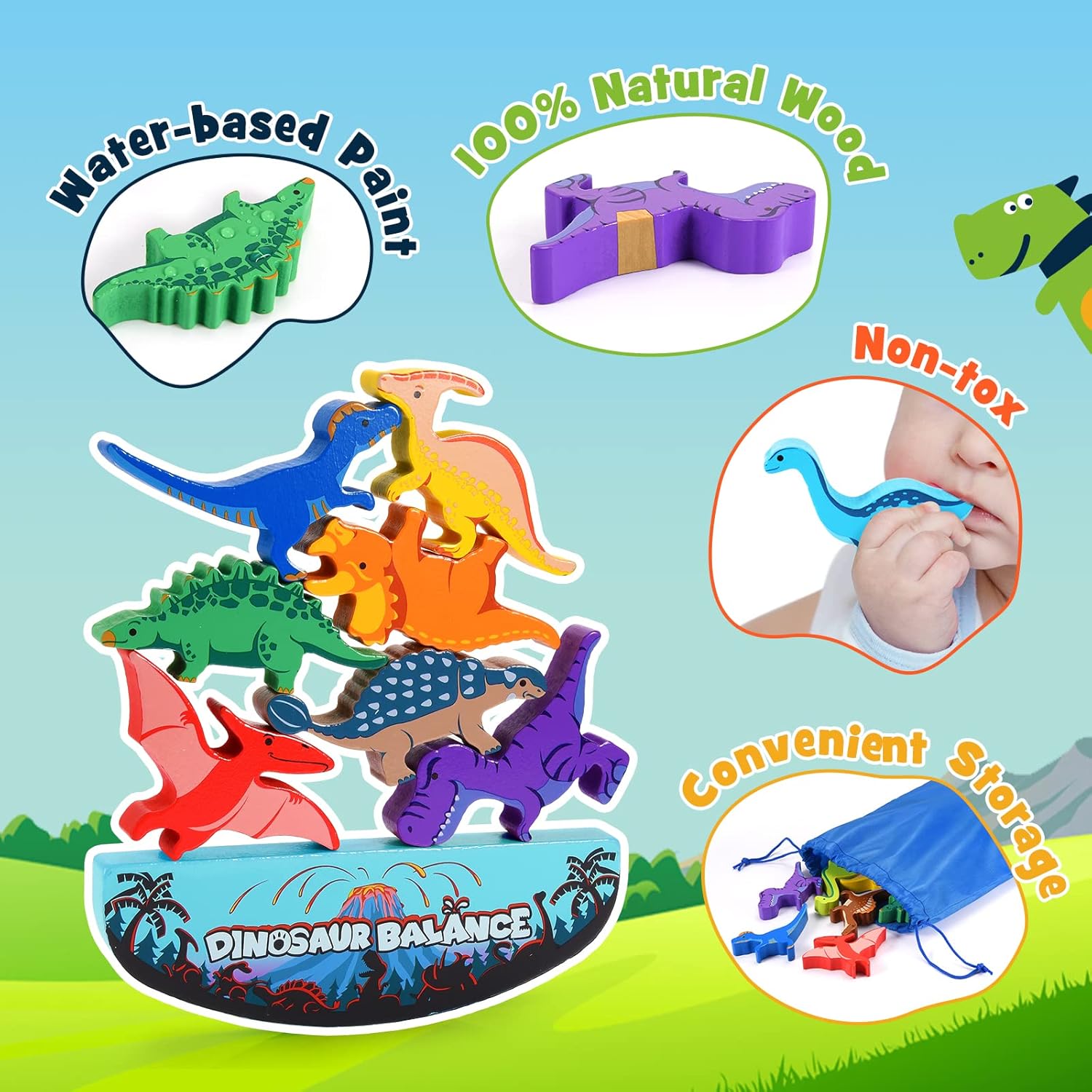 Dinosaur Stacking Montessori Toys