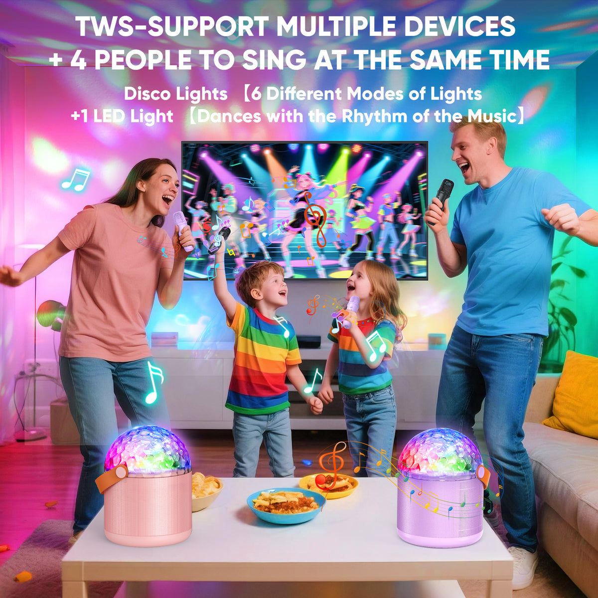 Mini Karaoke Machine for Kids, Gifts for Girls Ages 3-12, Bluetooth Speaker