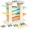Funforfun Montessori Toys for 1 2 3 Year Old Boys Toddler, Race Track Car Ramp Toys with 4 Cars, Toys for 1-3 Years Old Boy Girls Gifts for Birthday