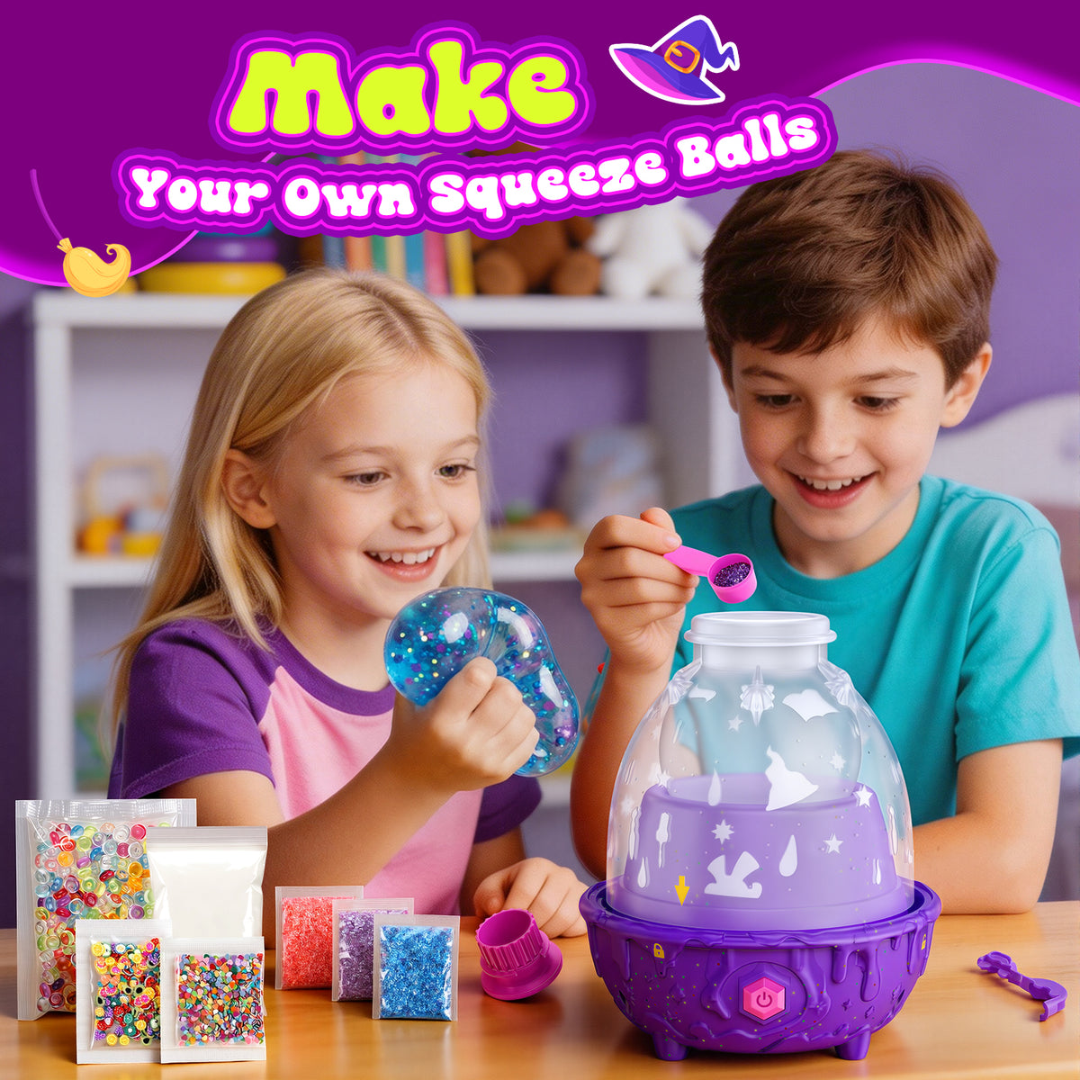 Funforfun Craft Kit for Girls Age 6-8, Making Machine Craft Kit for Kids ,DIY Stress Relief Toy Gifts for 5 6 7 8 Year Old Boys Girls Gift 6-12