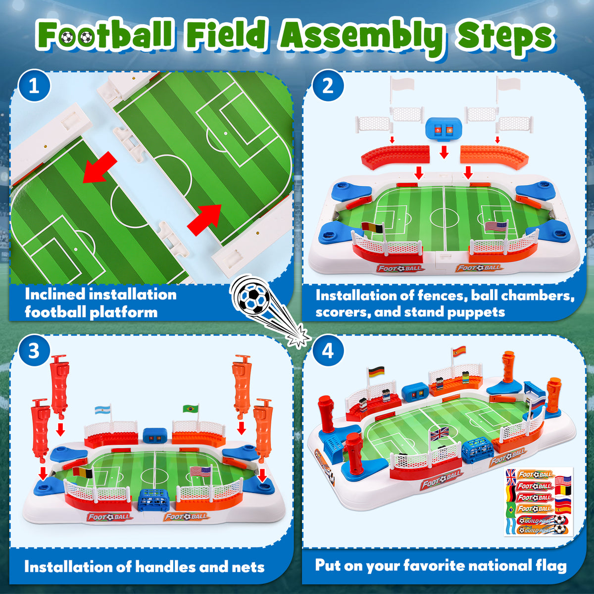 Mini Foosball Table Game, Gifts for 3-12 Year Old Kids Boys Tabletop Soccer Games, Soccer Pinball for Indoor Game