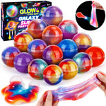 Funforfun Slime Party Favors for Kids, 24 Slime Ball Galaxy Slime Kit for Boys Girls