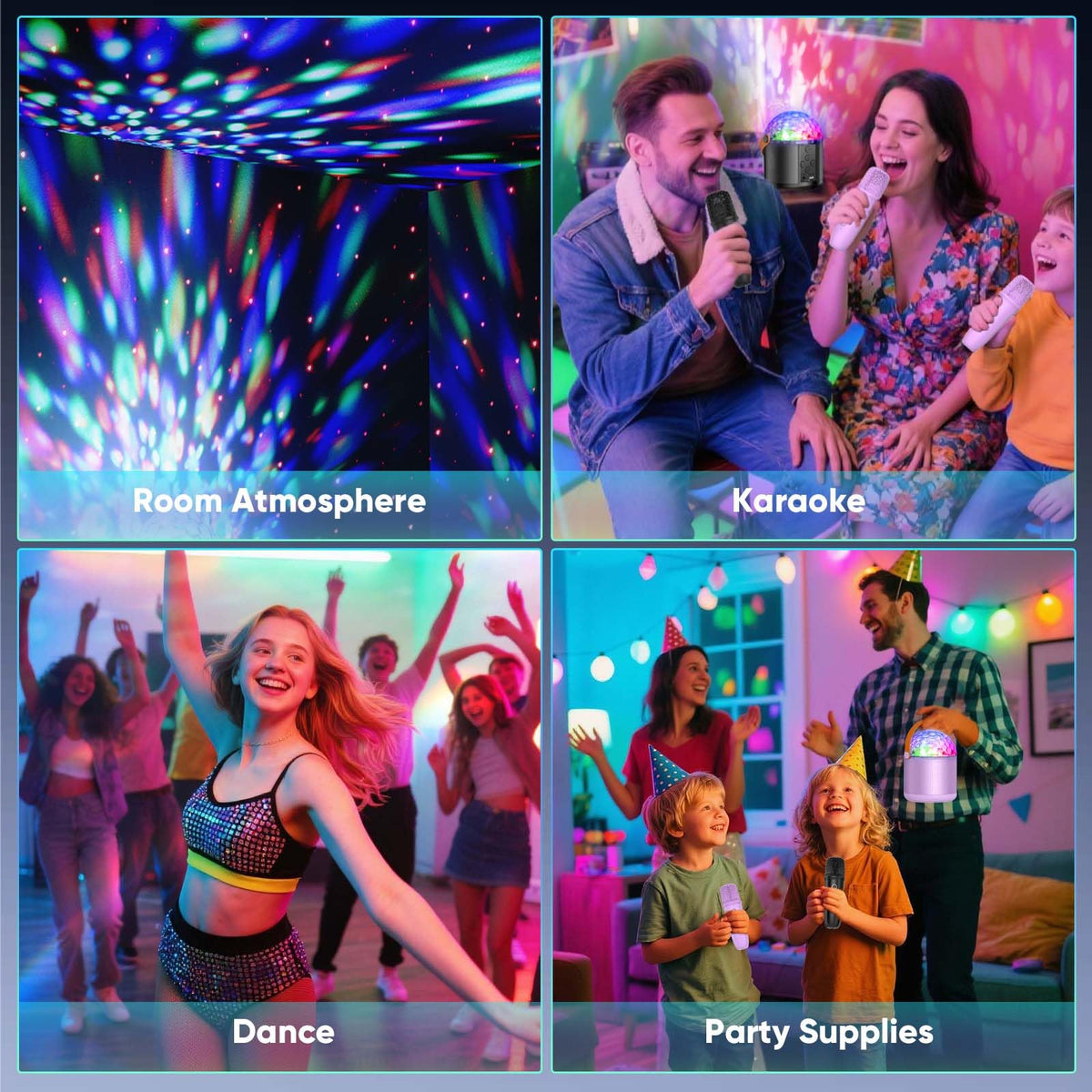 Mini Karaoke Machine for Kids, Gifts for Girls Ages 3-12, Bluetooth Speaker with 2 Wireless Karaoke Microphones